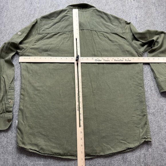 Kuhl Work Shirt Men L Green Long Sleeve Cotton Tencel Canvas Pockets - Picture 10 of 15
